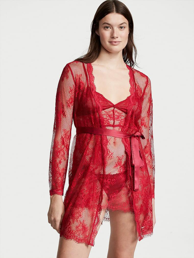 Fishnet Floral Mesh Lace Robe Product Image