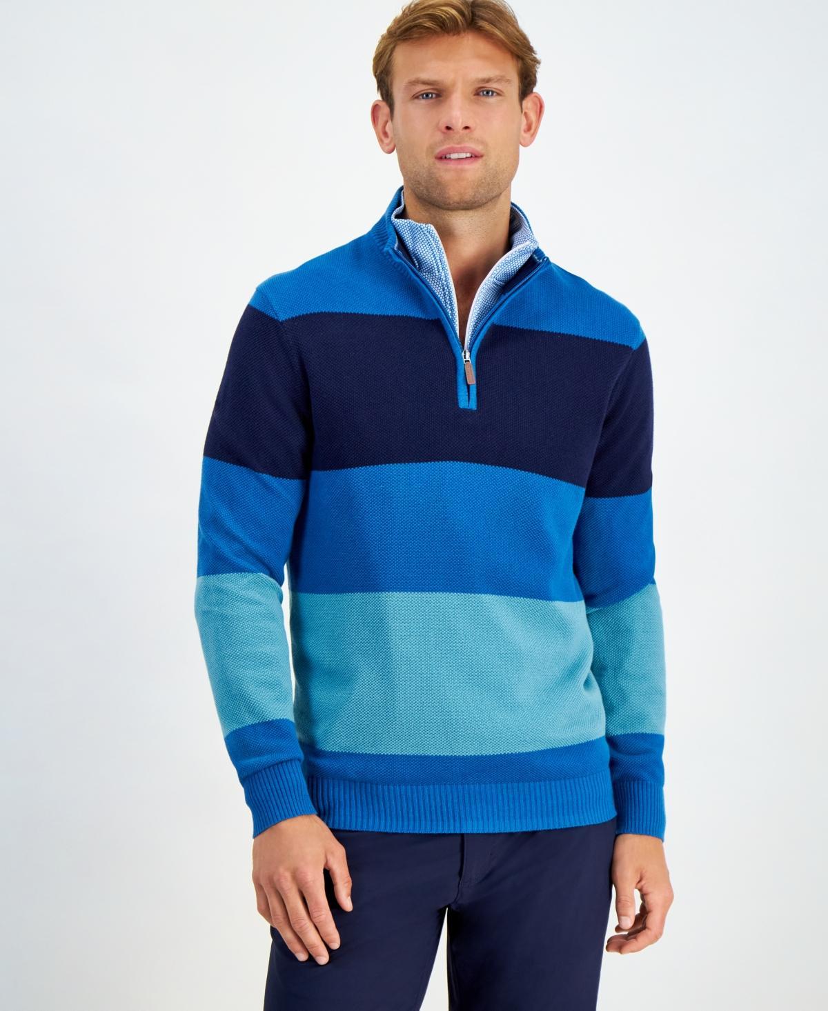 Club Room Mens Bold Stripe Quarter-Zip Sweater, Created for Macys Product Image