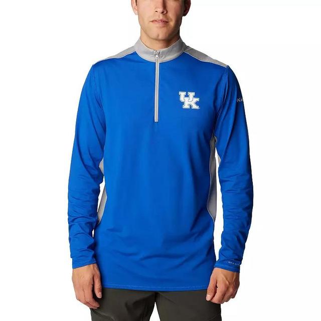 Mens Columbia Royal Kentucky Wildcats Tech Trail Omni-Shade Quarter-Zip Top Product Image