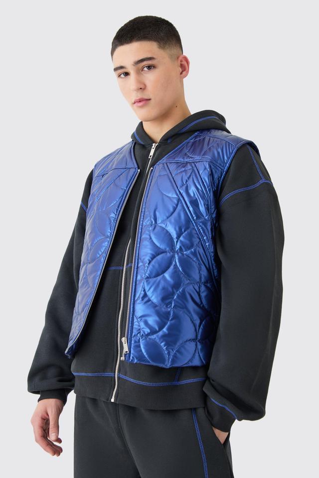 Metallic Quilted Gilet | boohooMAN USA Product Image