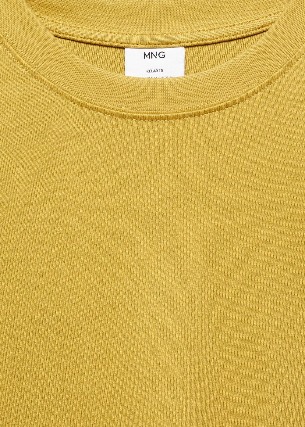 MANGO MAN - Basic 100% cotton relaxed-fit t-shirt mustardMen Product Image