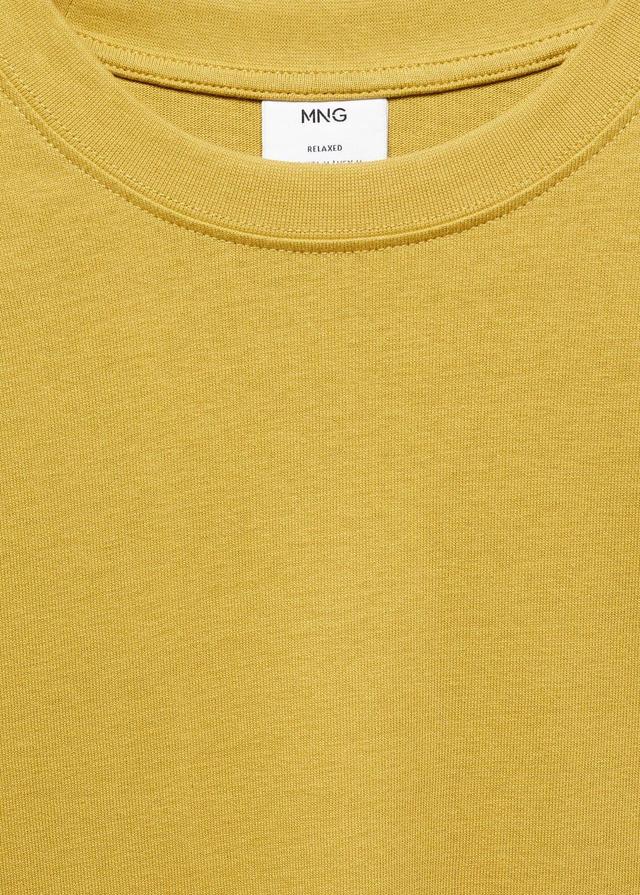 MANGO MAN - Basic 100% cotton relaxed-fit t-shirt mustardMen Product Image