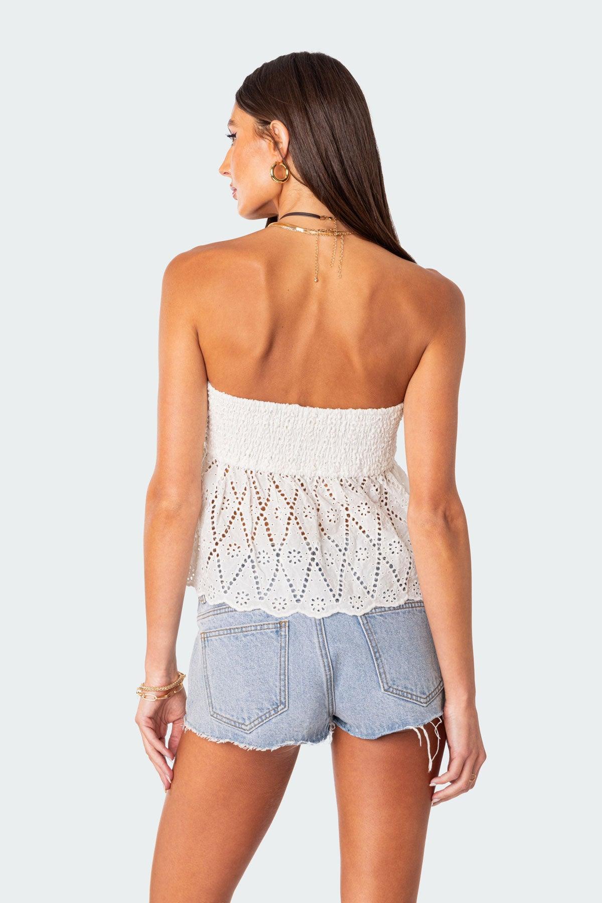 Lacey Cotton Scrunch Tube Top Product Image