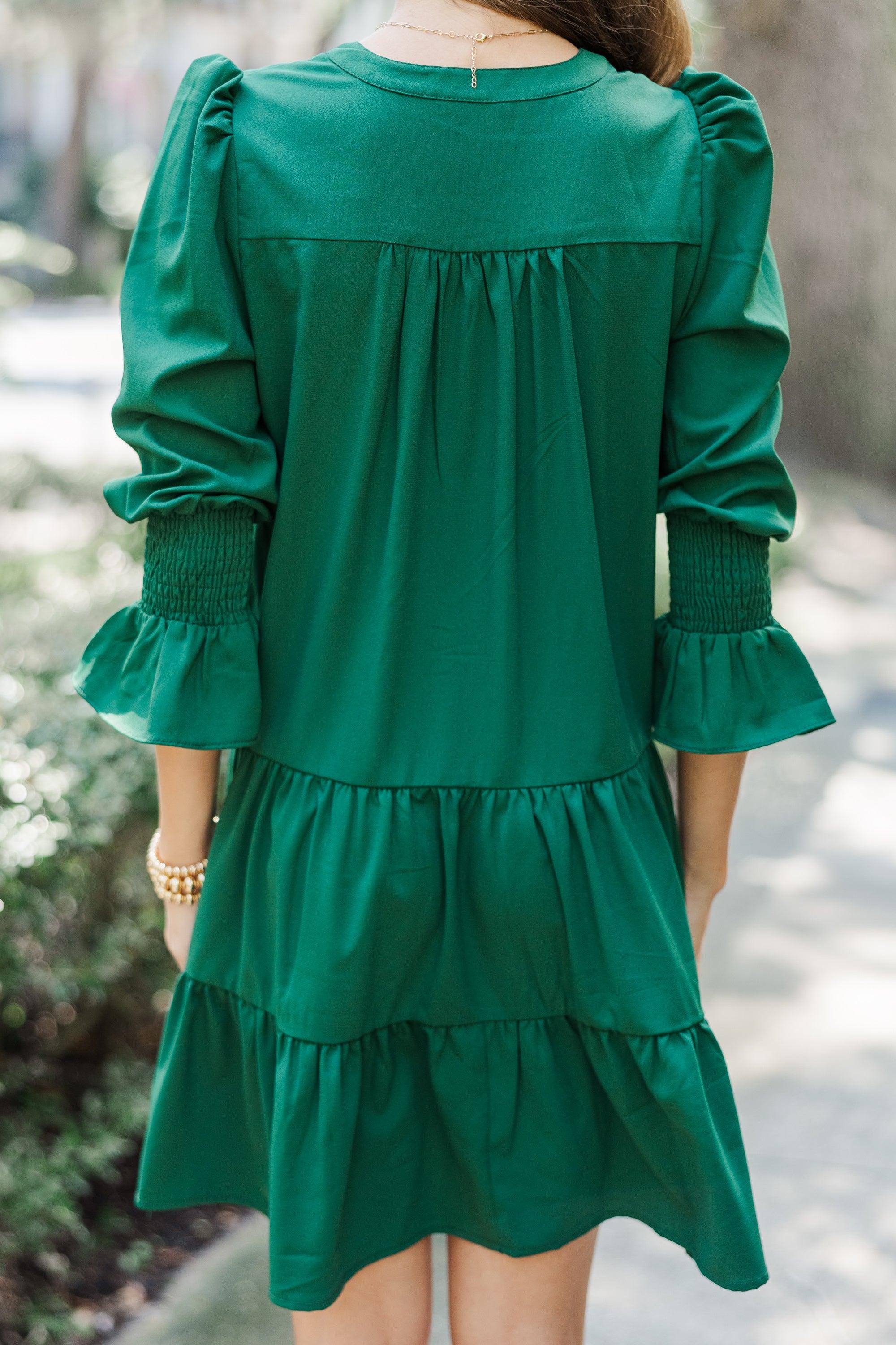 In Your Happy Place Emerald Green Dress Female Product Image