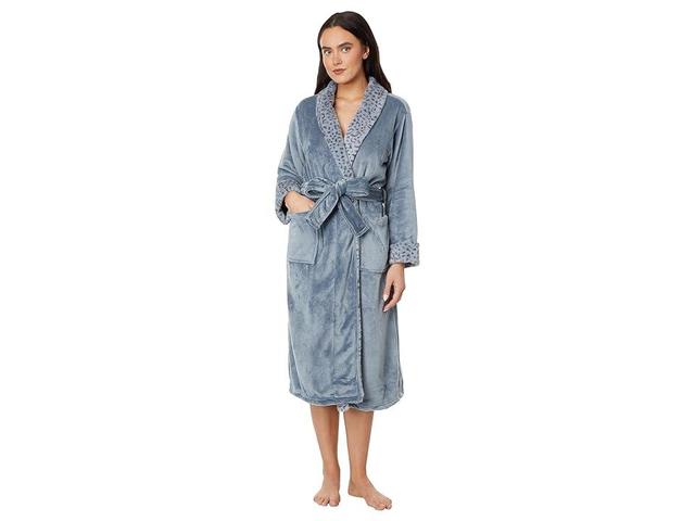 N by Natori Plush Lynx Robe Granite) Women's Robe Product Image