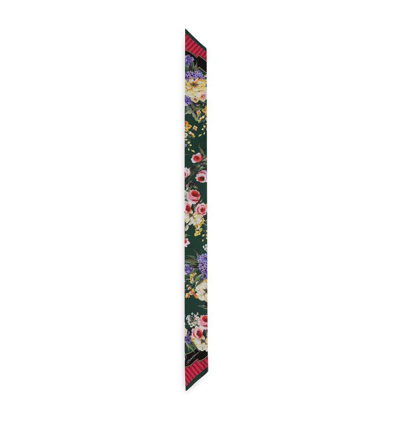 Silk Floral Print Scarf In Multi Product Image