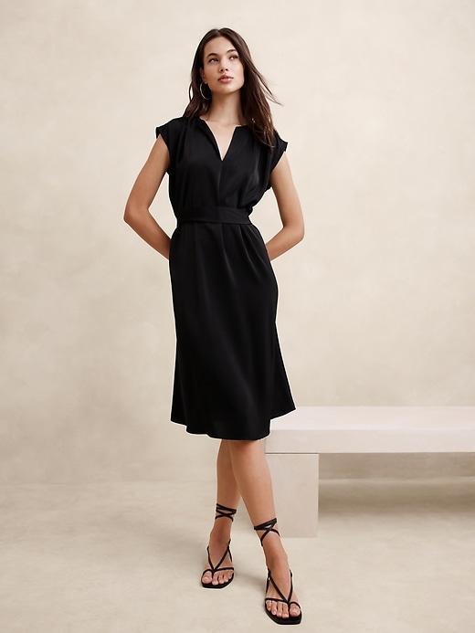 Silky Crepe Midi Dress Product Image