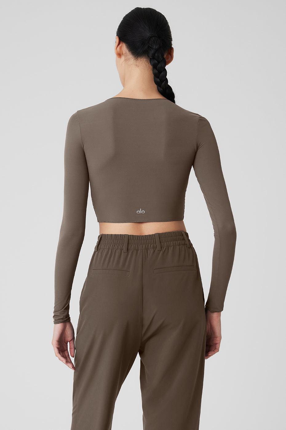 Mesh Sheer Illusion Long Sleeve - Olive Tree Female Product Image