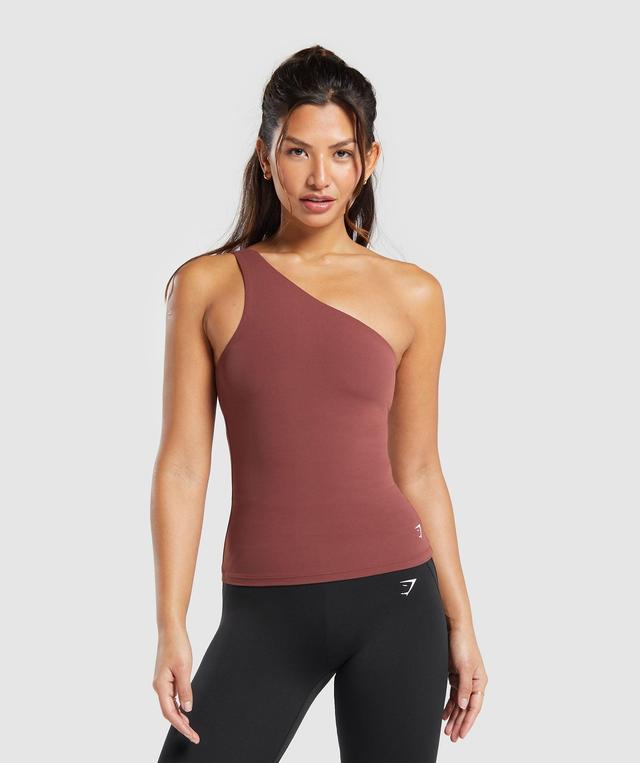 Gymshark Asymmetric Shelf Tank - Burgundy Brown Female Product Image