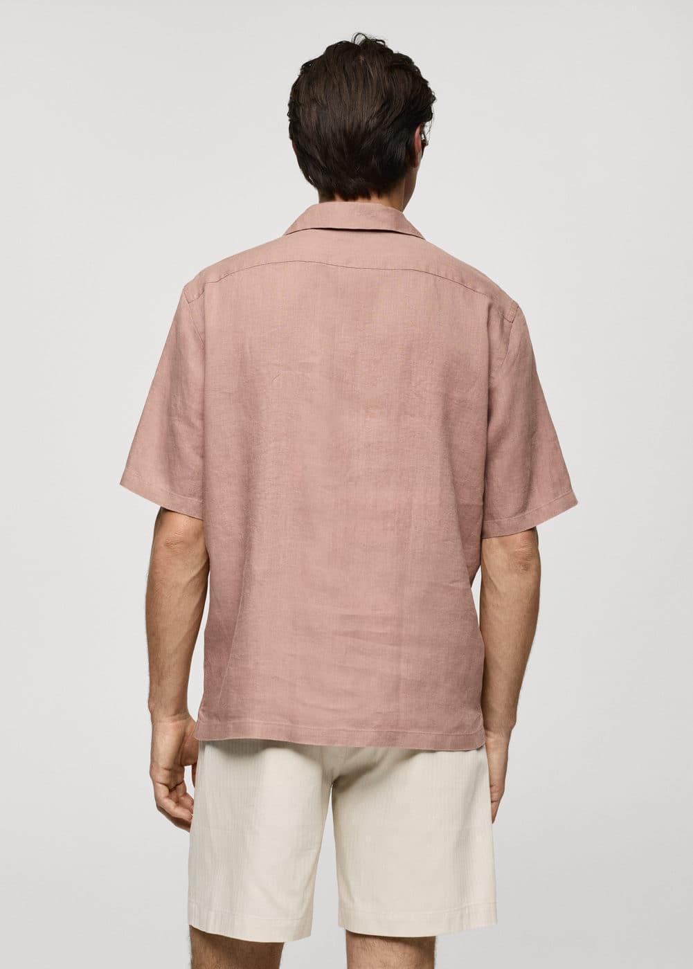 Mango Mens Linen Regular-Fit Shirt Product Image