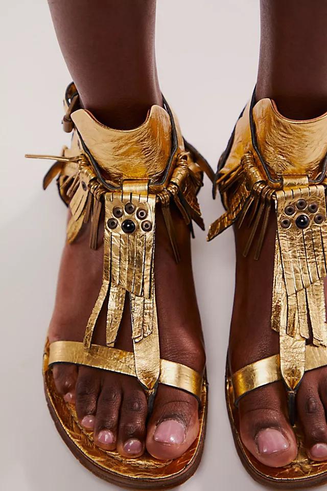 Golden Touch Fringe Sandals Product Image