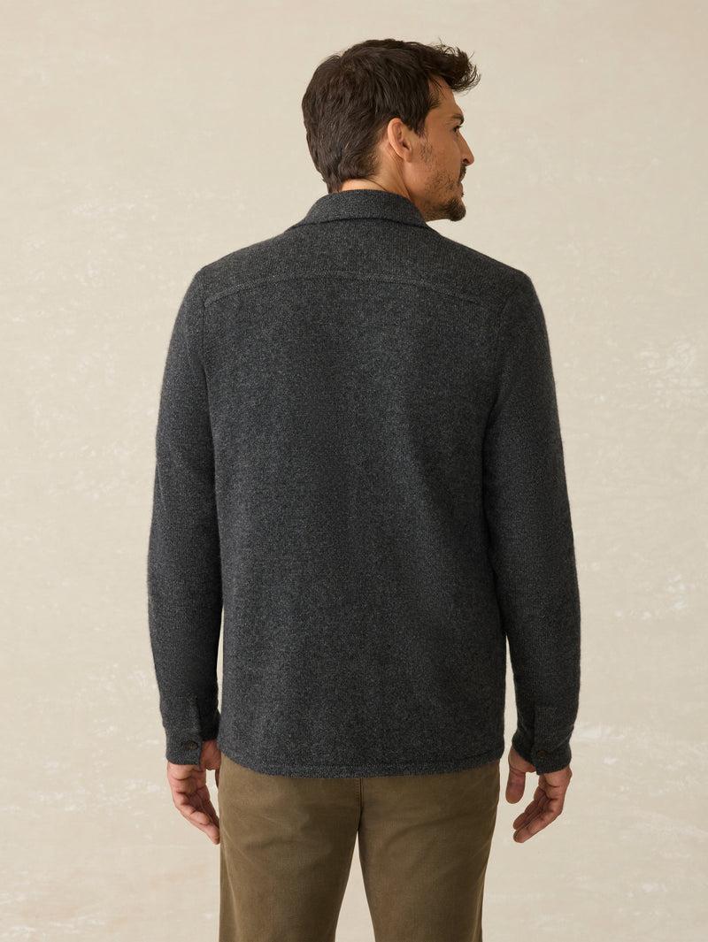 Wool Cashmere Sweater Overshirt - Charcoal Melange Product Image