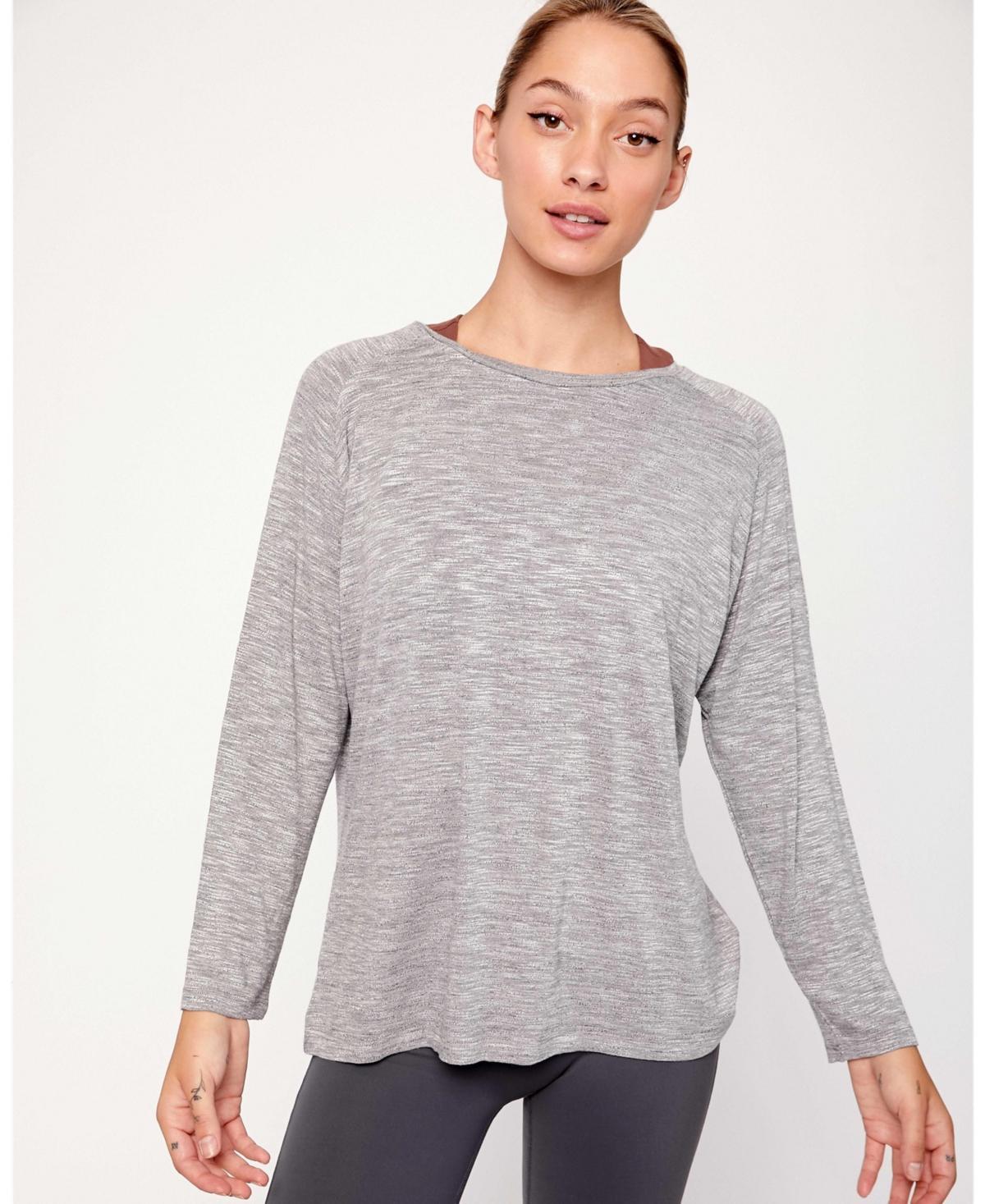 Rebody Active Womens Kim Heathered Pullover Top for Women Product Image