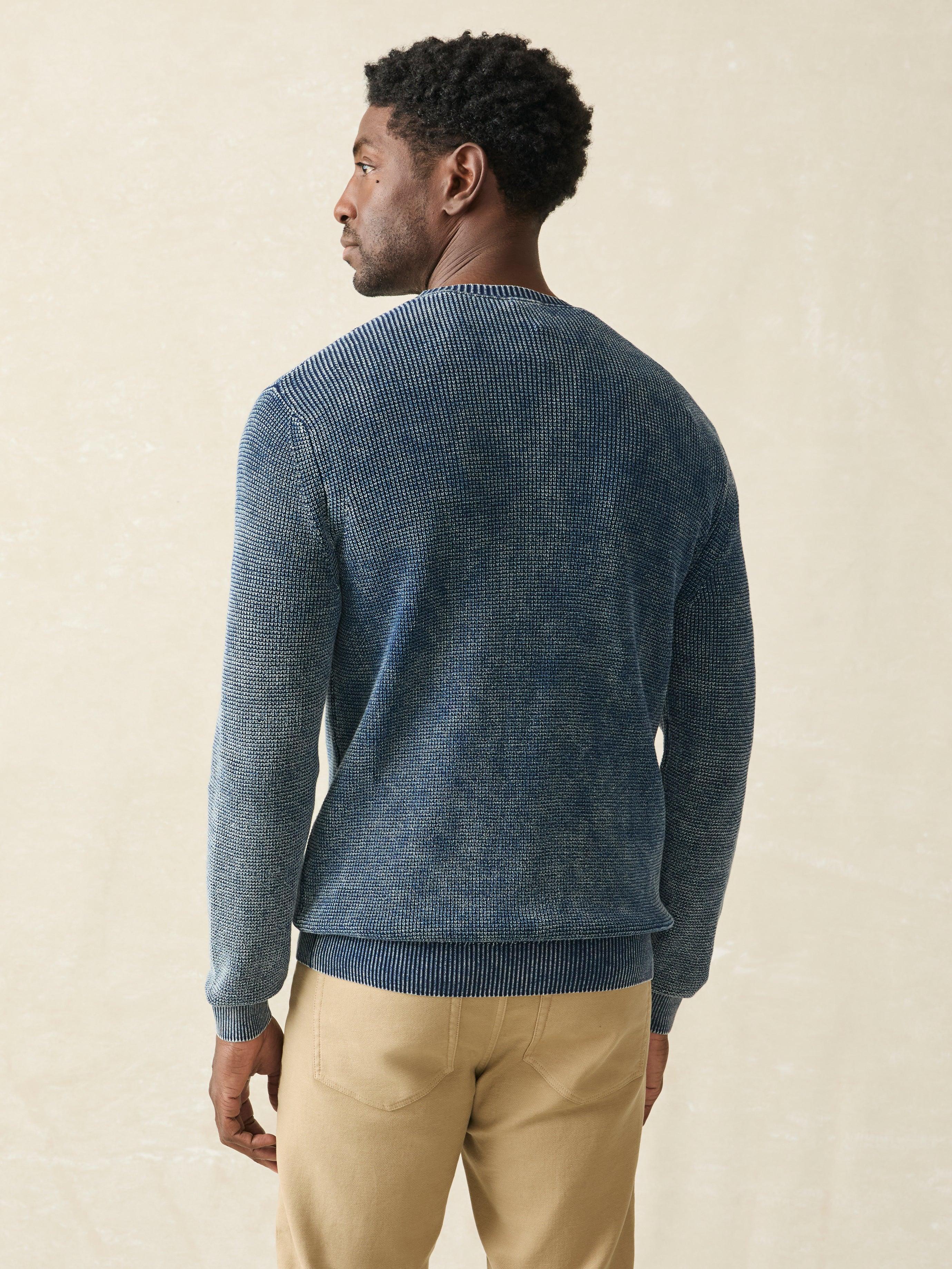 Sunwashed Crewneck Sweater - Indigo Storm Wash Male Product Image