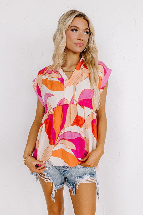 On The Brightside Shift Top in Fuchsia Product Image