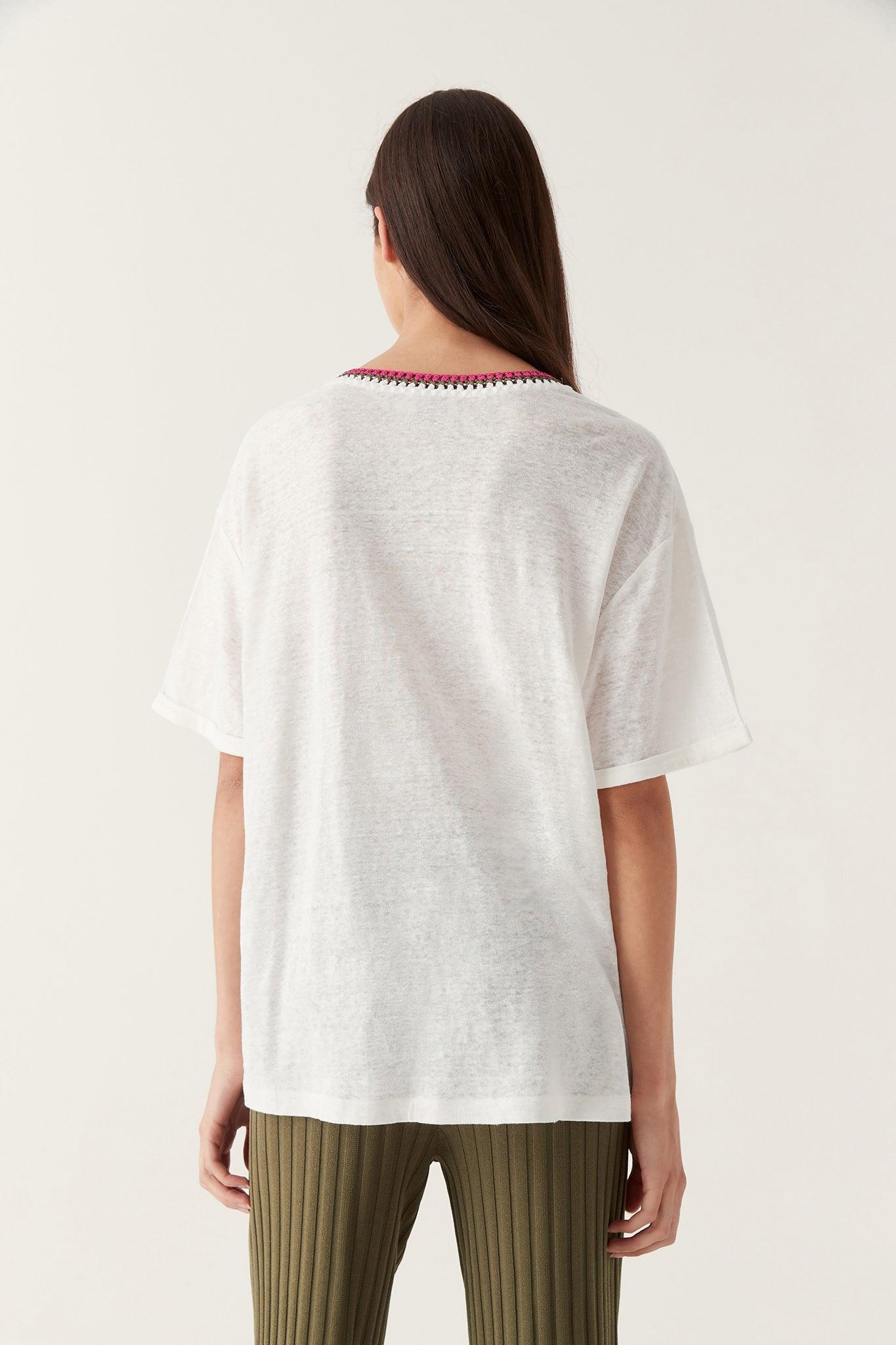 Tazia Crochet Neckline Tee Product Image