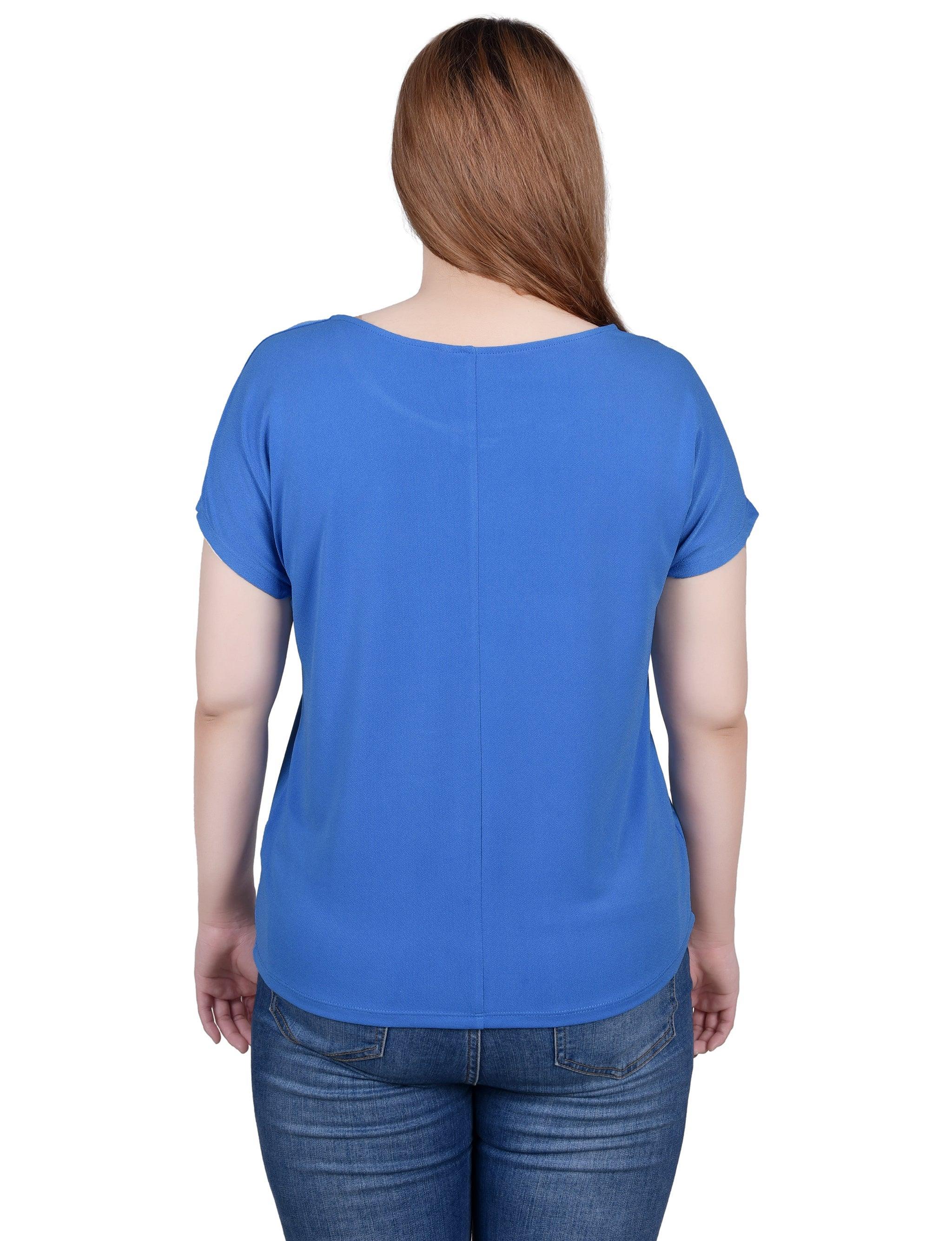 Short Sleeve Extended Sleeve Tunic Top - Petite Product Image