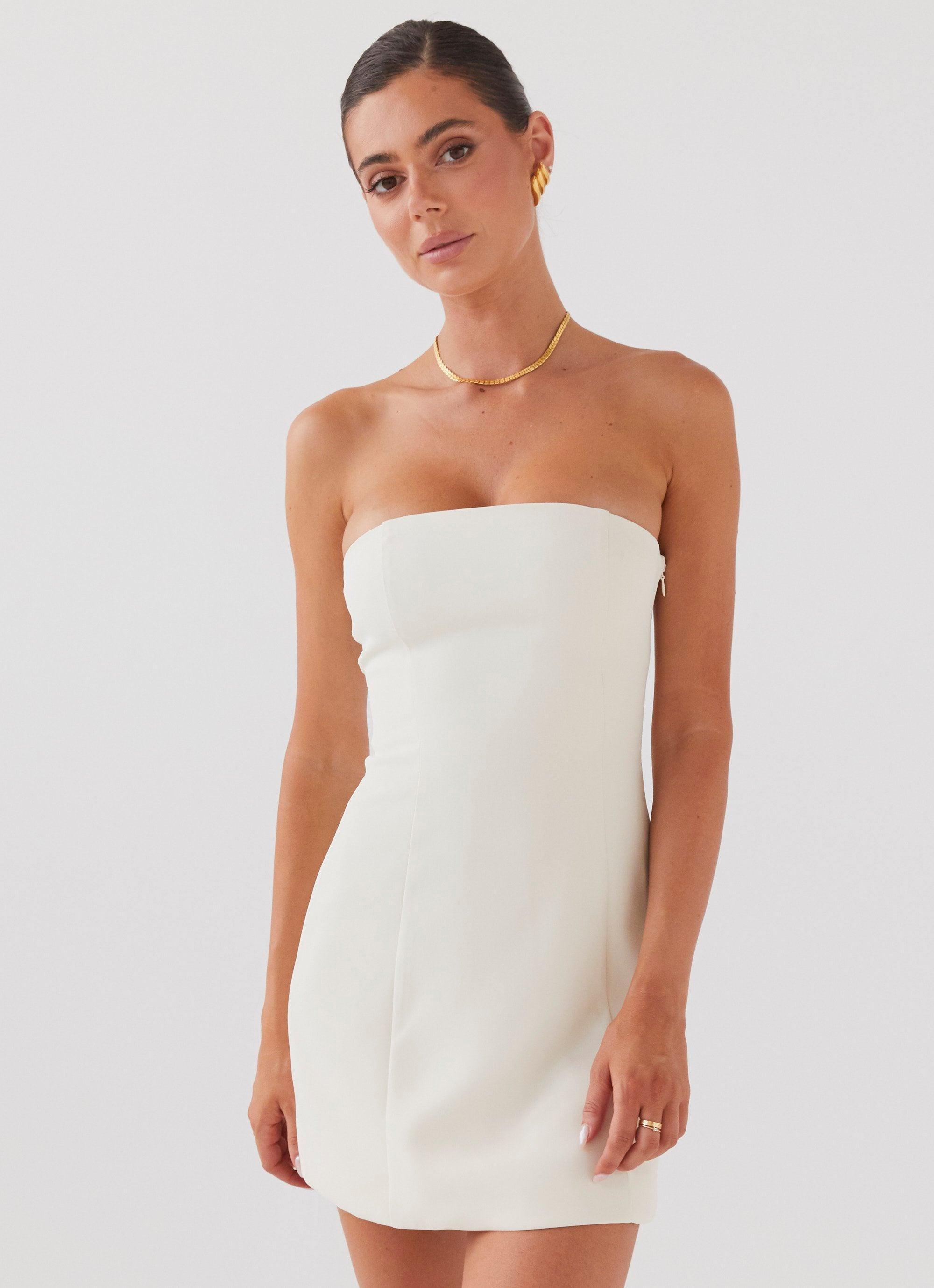 Ayanna Strapless Mini Dress - Ivory Product Image