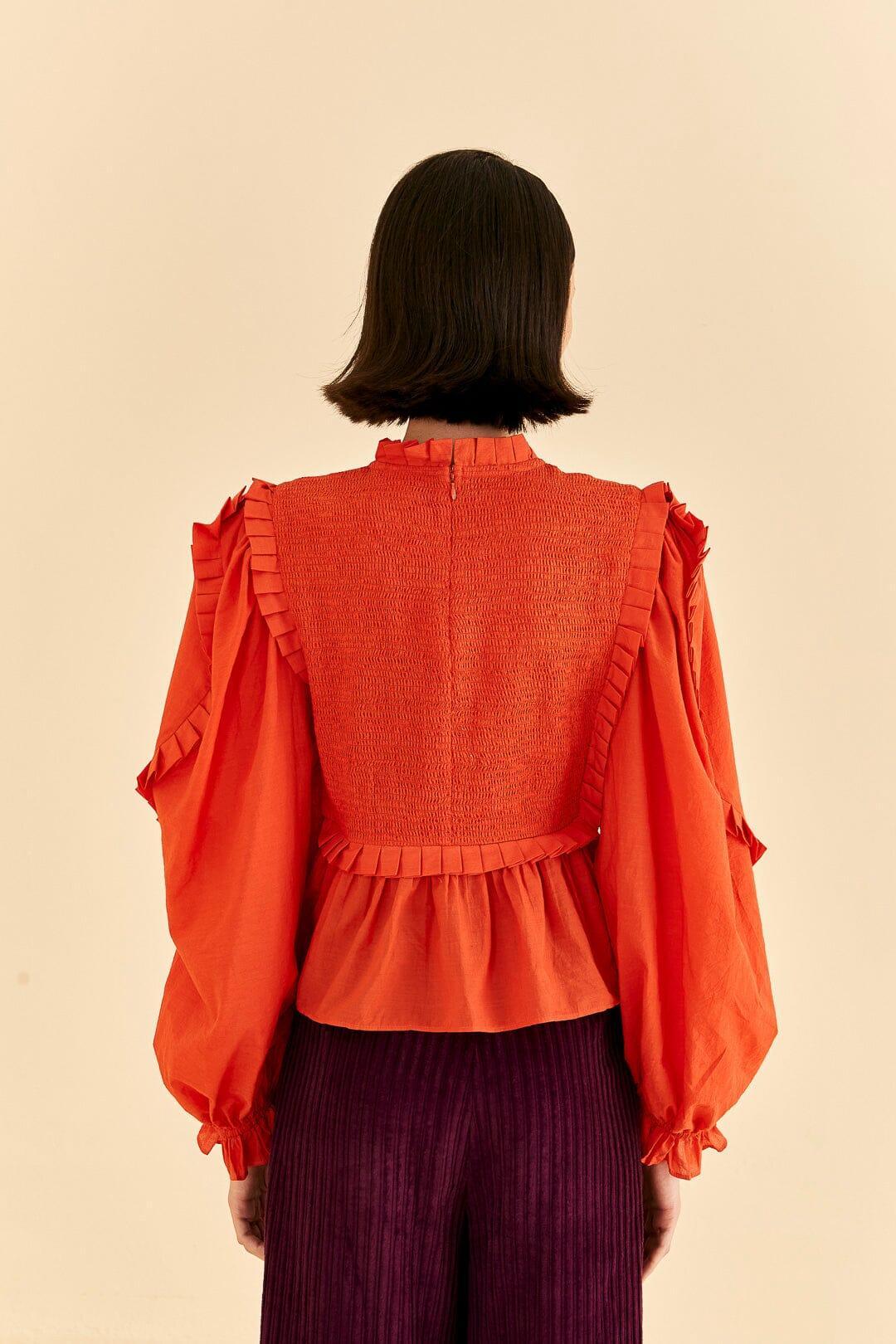 Orange Smocked Blouse Product Image