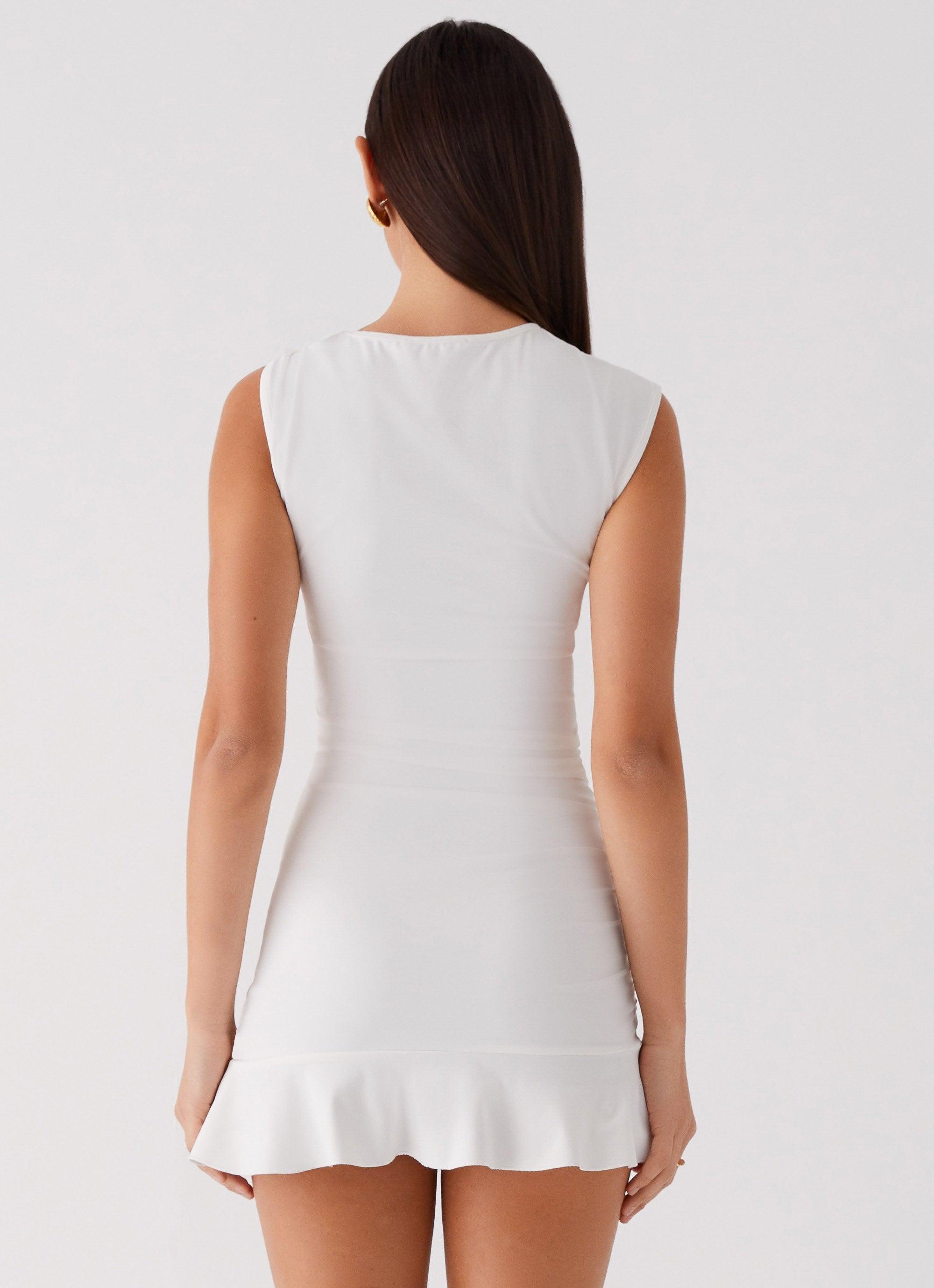 Katy Frill Mini Dress - Ivory Product Image