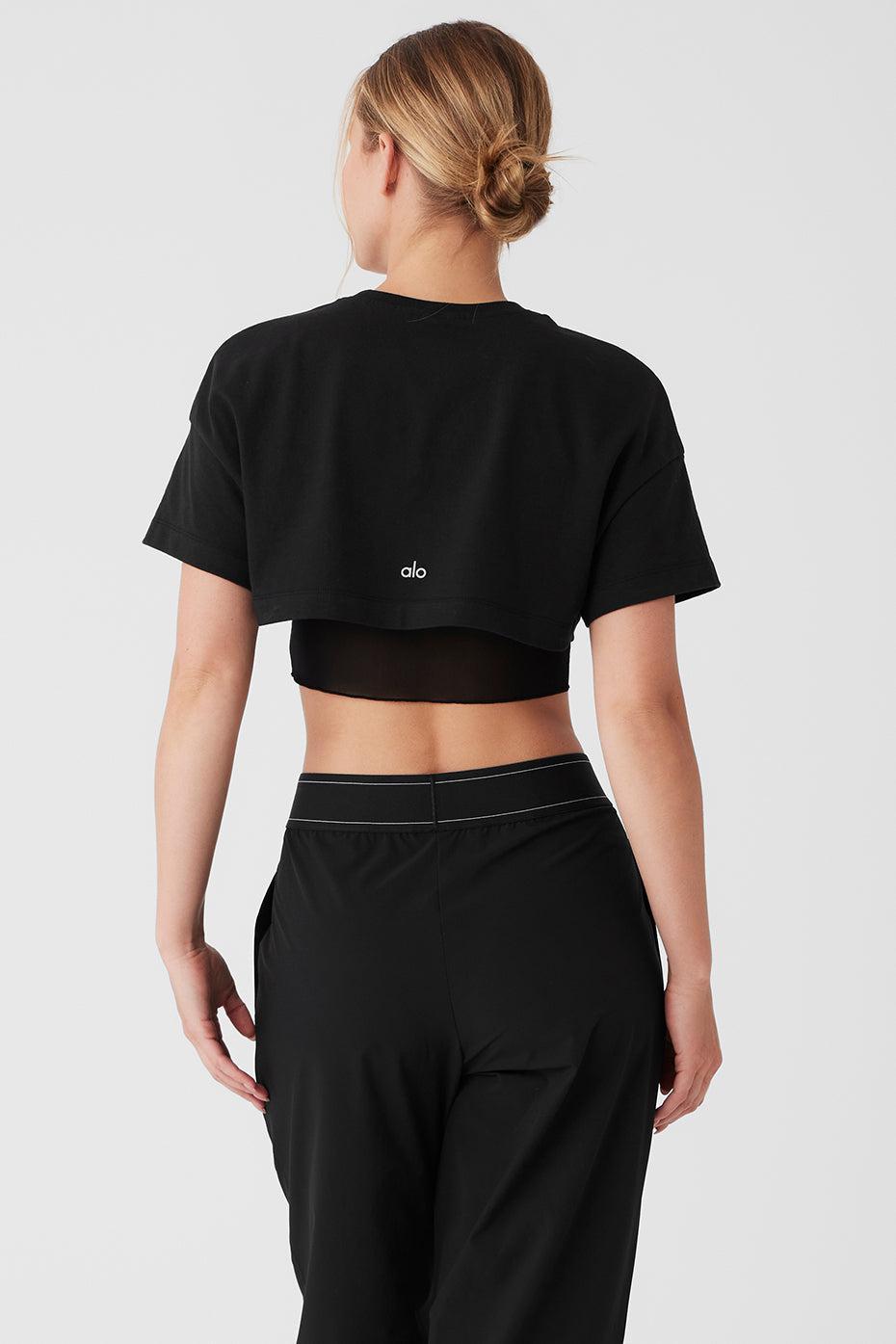 Made You Look Cropped Short Sleeve Tee - Black Female Product Image