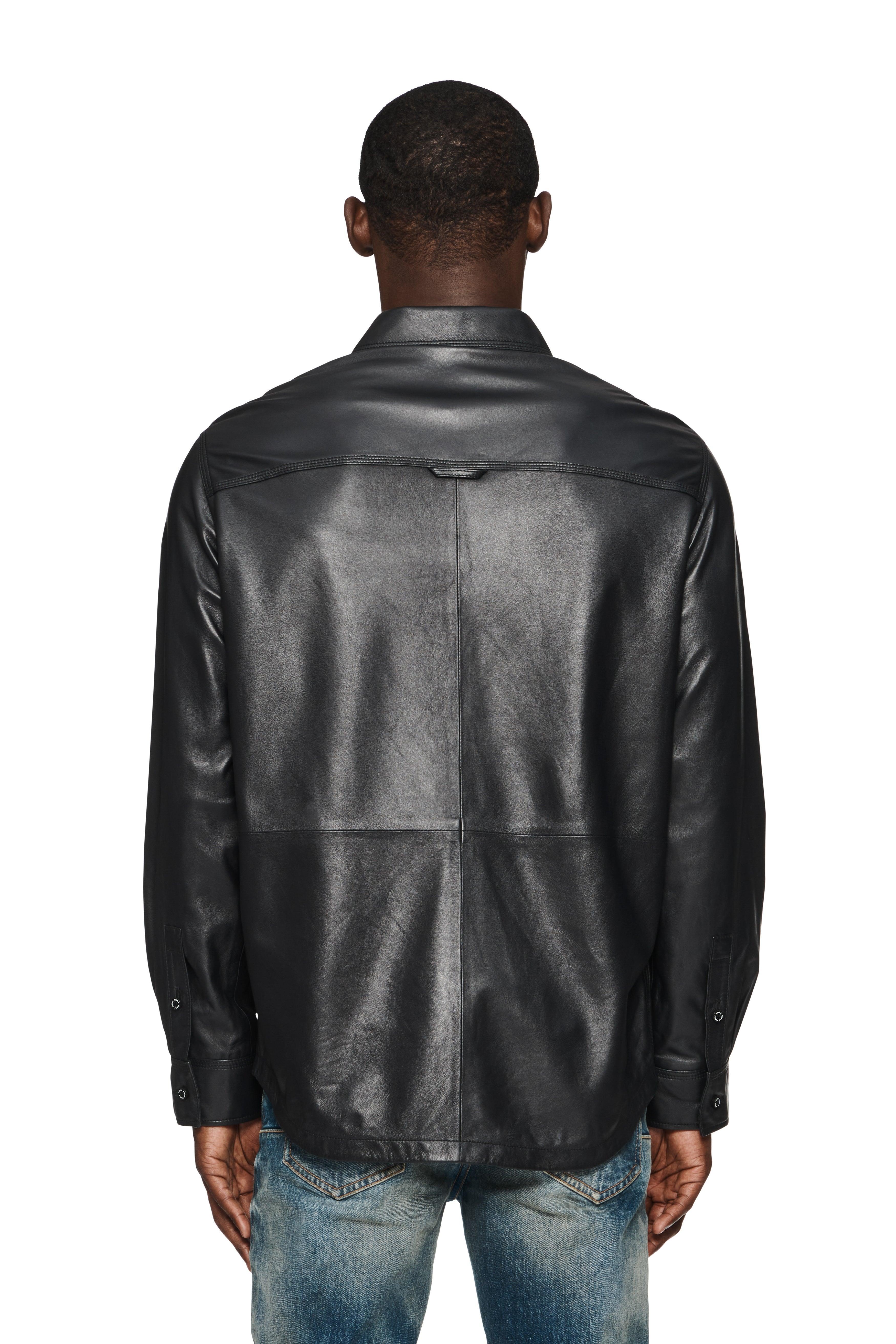 Leather Long Sleeve Shirt Male Product Image