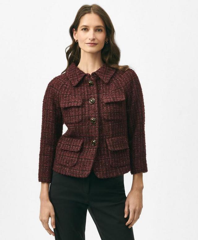 Cropped Jacket in Cotton-Wool Blend Boucle Product Image