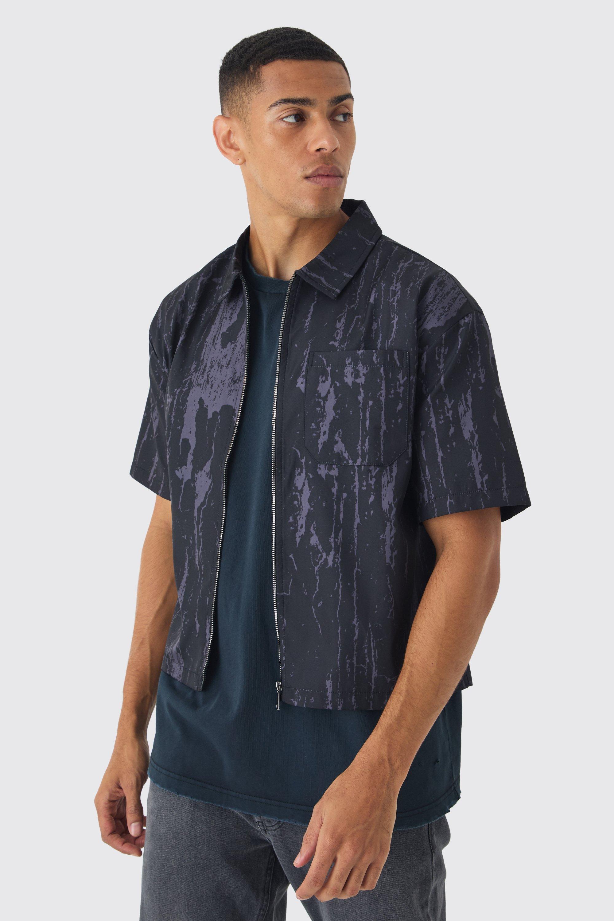 Oversized Abstract Boxy Shirt | boohooMAN USA Product Image