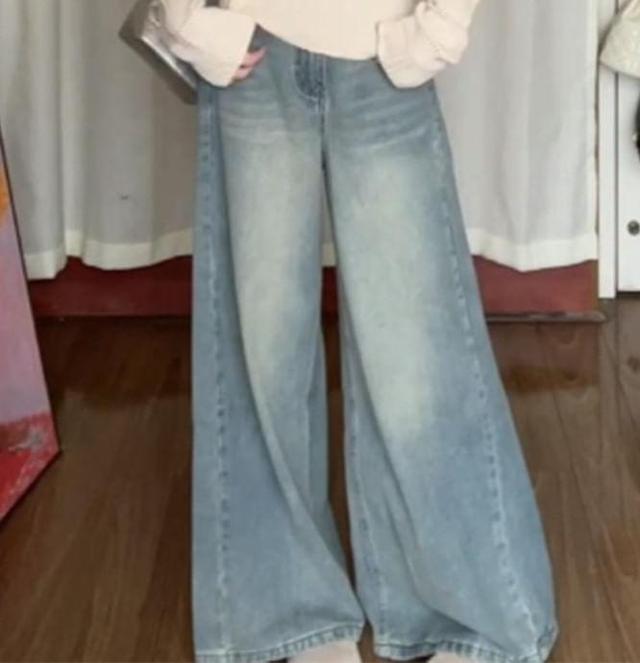 High Rise Washed Wide Leg Jeans Product Image