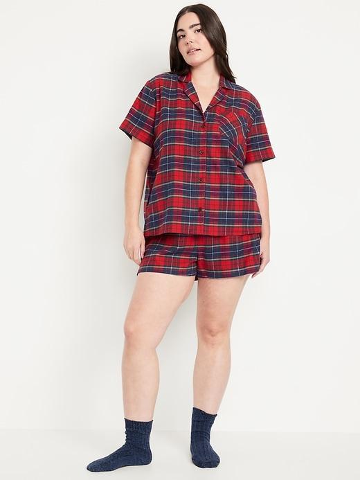 Printed Flannel Pajama Set Product Image