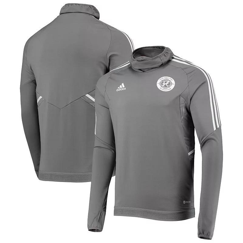 Mens adidas Gray New England Revolution COLD.RDY Raglan Warmup Pullover Jacket Product Image