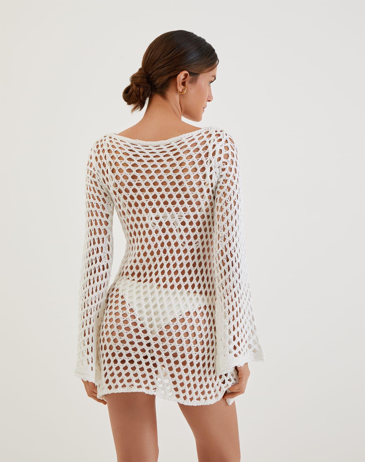 Knit Belle Short Cover Up - Off White Product Image