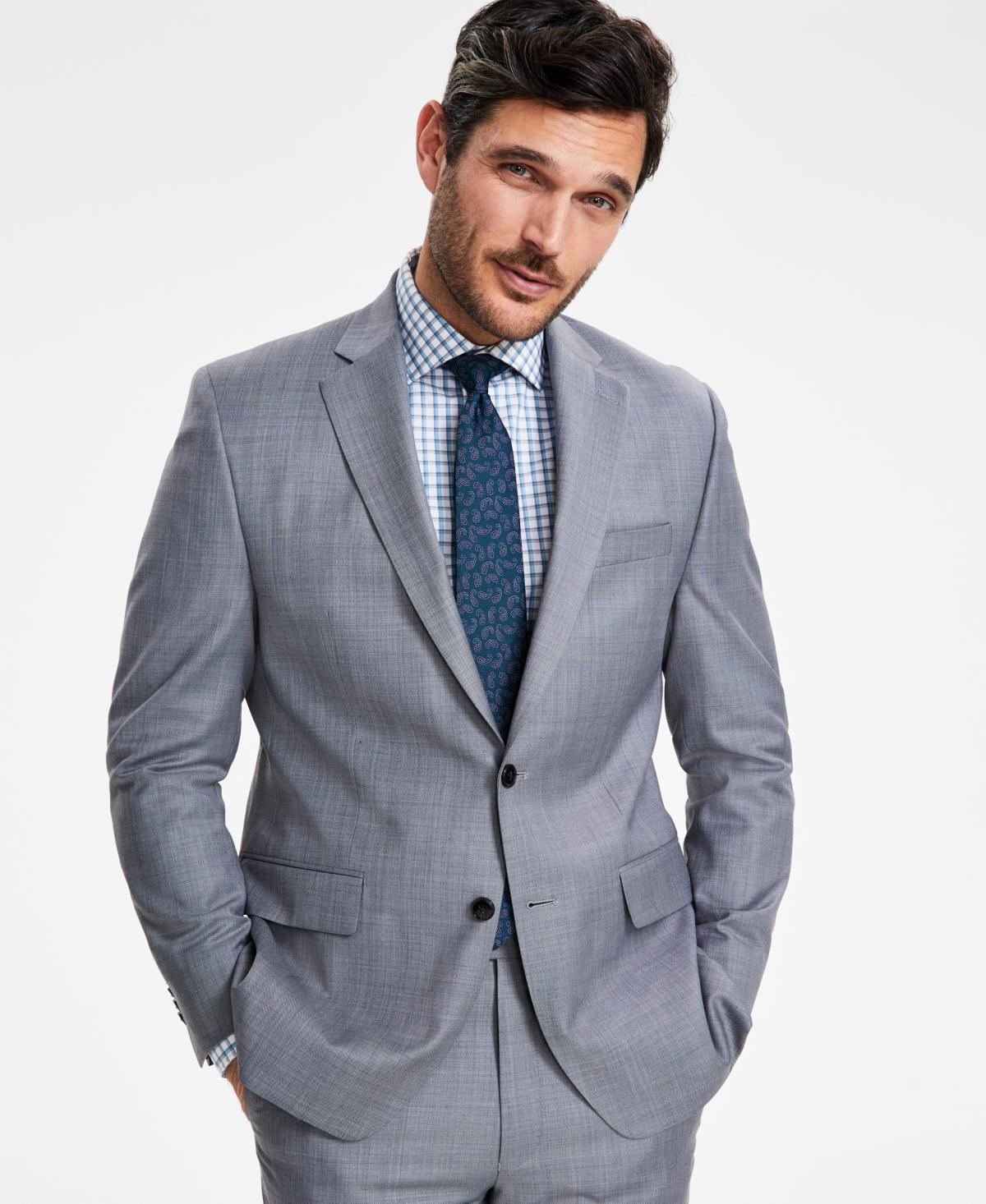 Michael Kors Mens Classic-Fit Wool-Blend Stretch Solid Suit Jacket Product Image