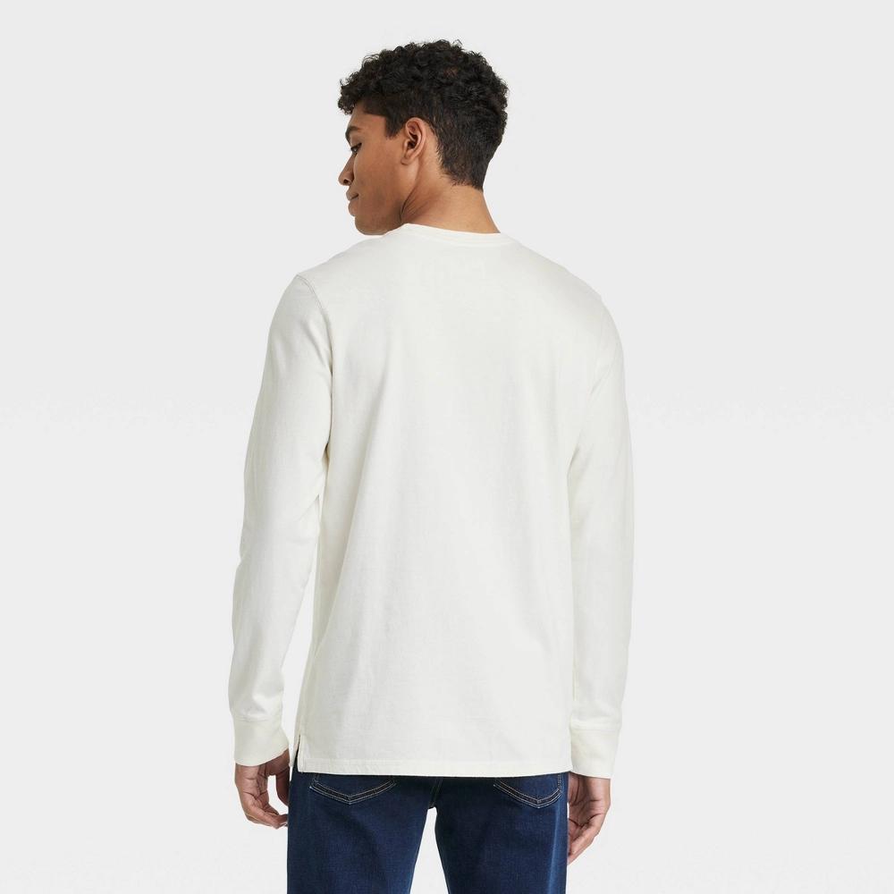 Men's Long Sleeve Pocket T-Shirt - Goodfellow & Co™ White XL Product Image