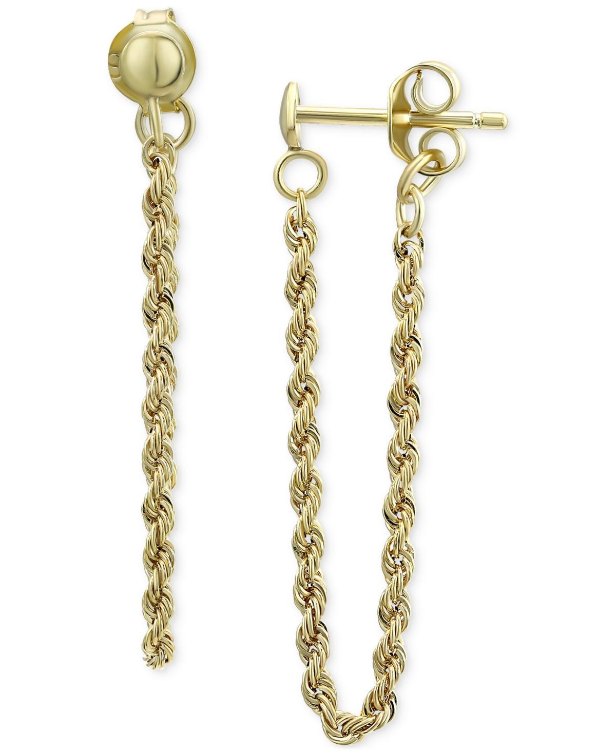 Rope Chain Drop Earrings in 10k Gold Product Image