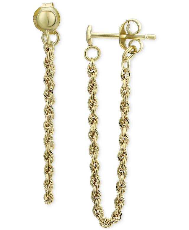 Rope Chain Drop Earrings in 10k Gold Product Image