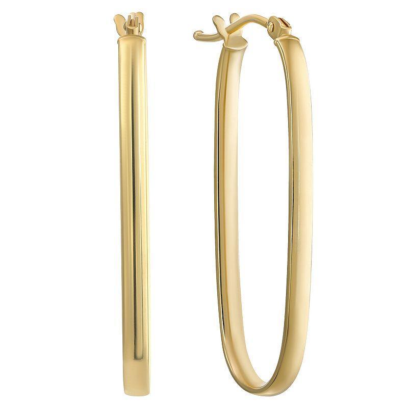 Polished Oval Hoop Earrings in 10k Gold Product Image