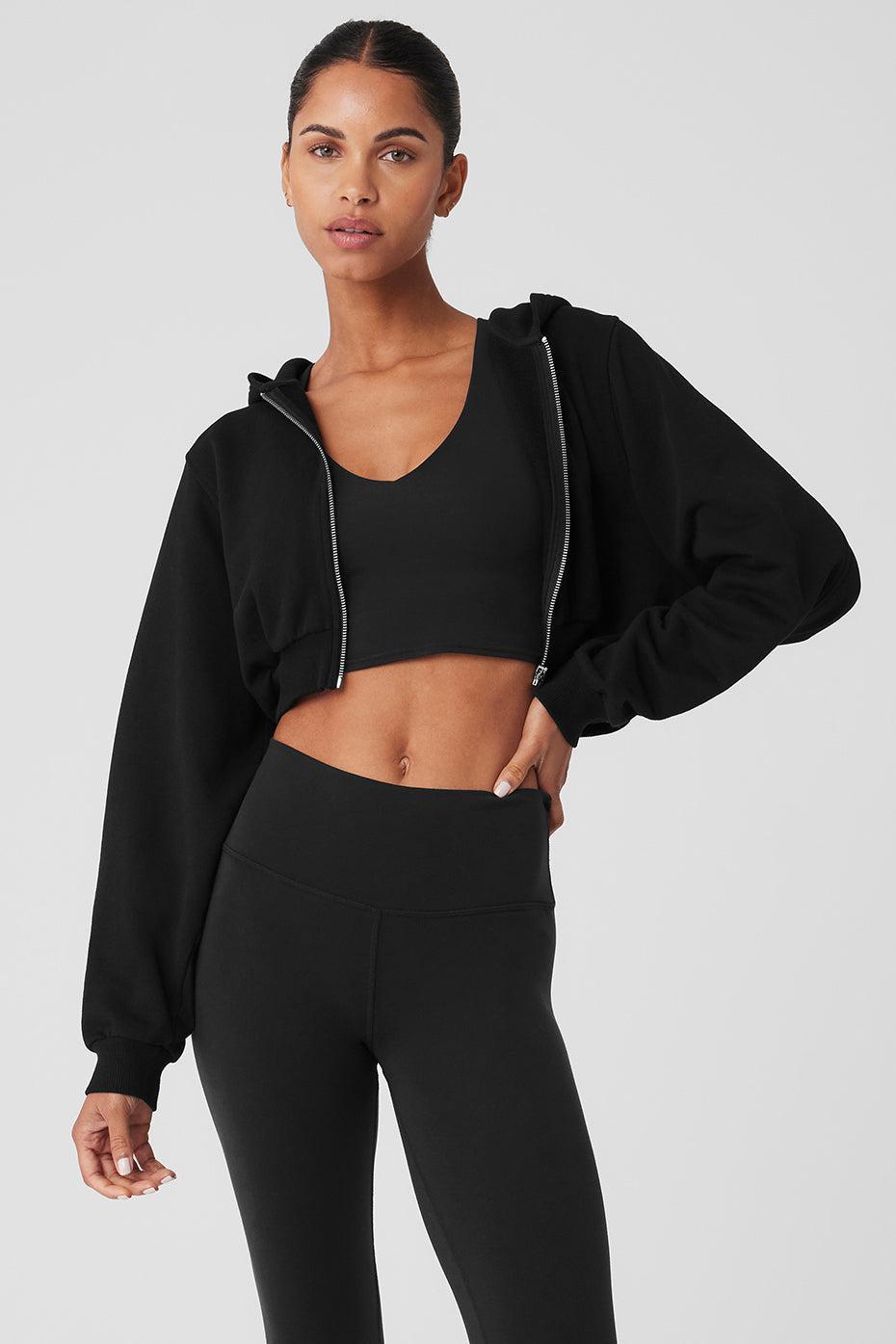 Sweet Escape Zip Up Hoodie - Black Female Product Image