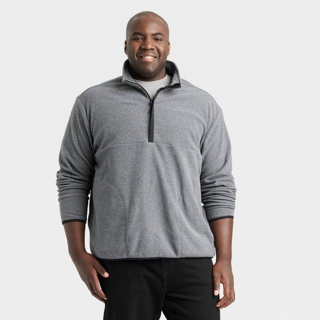 Mens Big & Tall Polar Fleece Half Zip Sweatshirt - Goodfellow & Co Black 4XLT Product Image