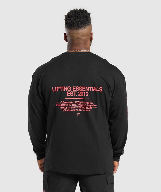 Metal Lifting Graphic Long Sleeve T-Shirt Product Image