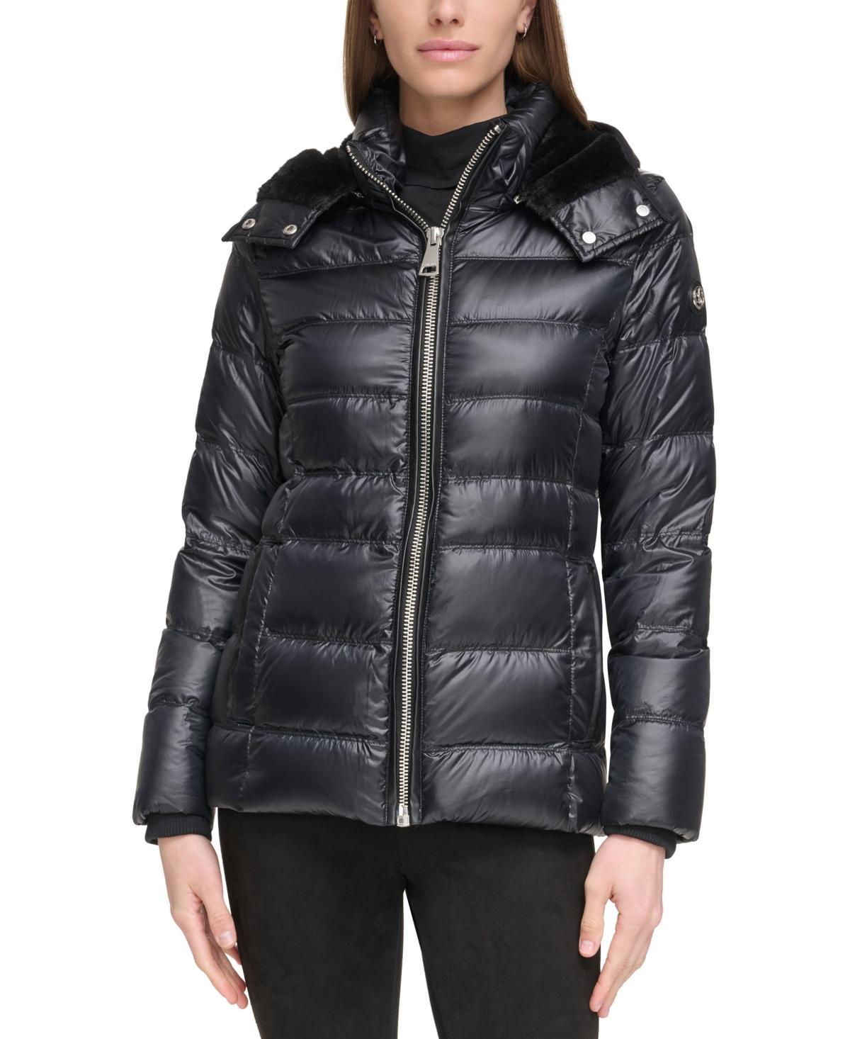 Calvin Klein Womens Shine Hooded Puffer Jacket Product Image