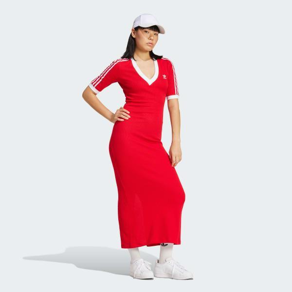 Adicolor 3-Stripes Knit V-Neck Dress Product Image