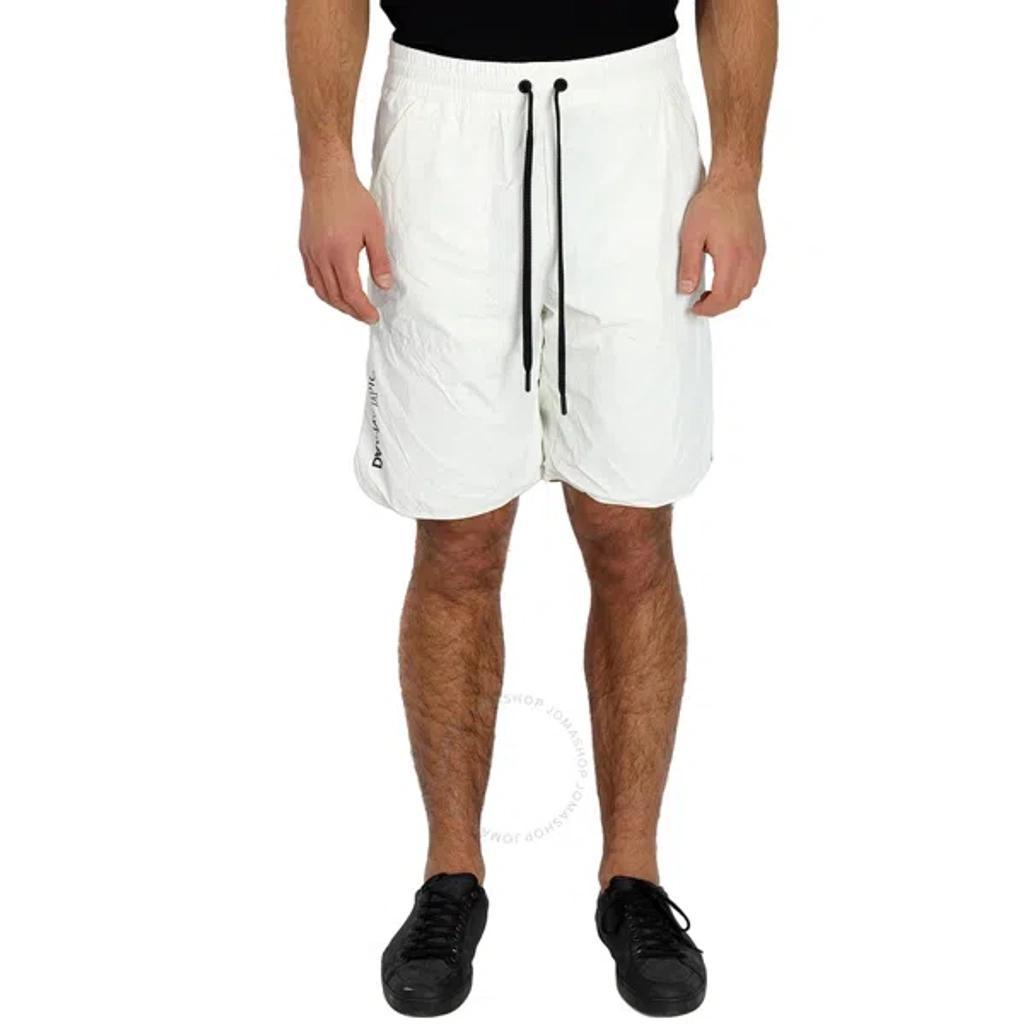 White Drawstring Shorts In Natural Product Image