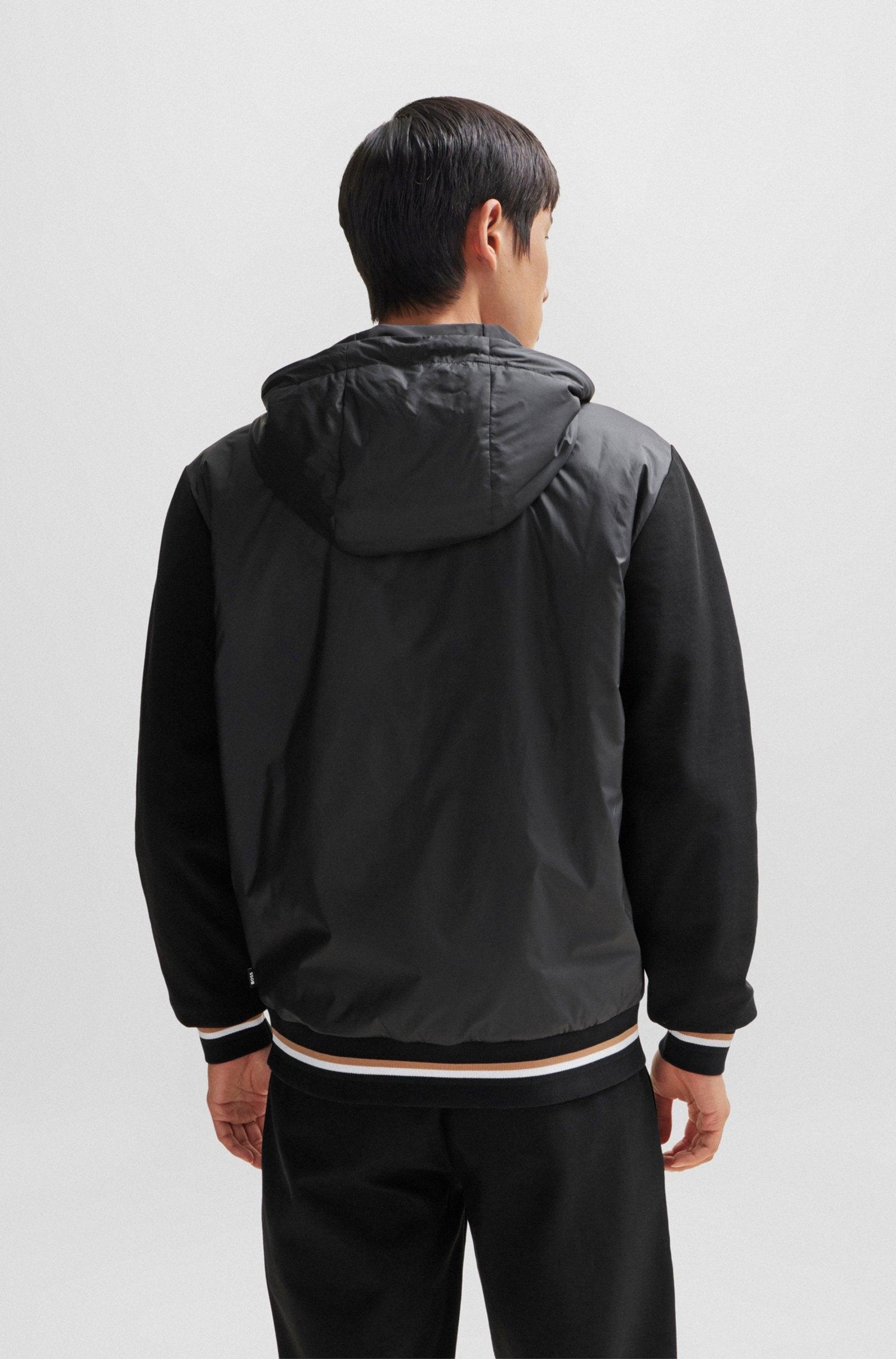 Boss Sommers Zip-up Hoodie with Signature-Stripe Trims Male Product Image