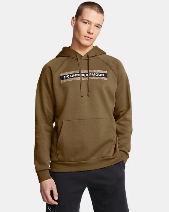 Mens Under Armour Rival Fleece Camo Chest Stripe Hoodie Product Image