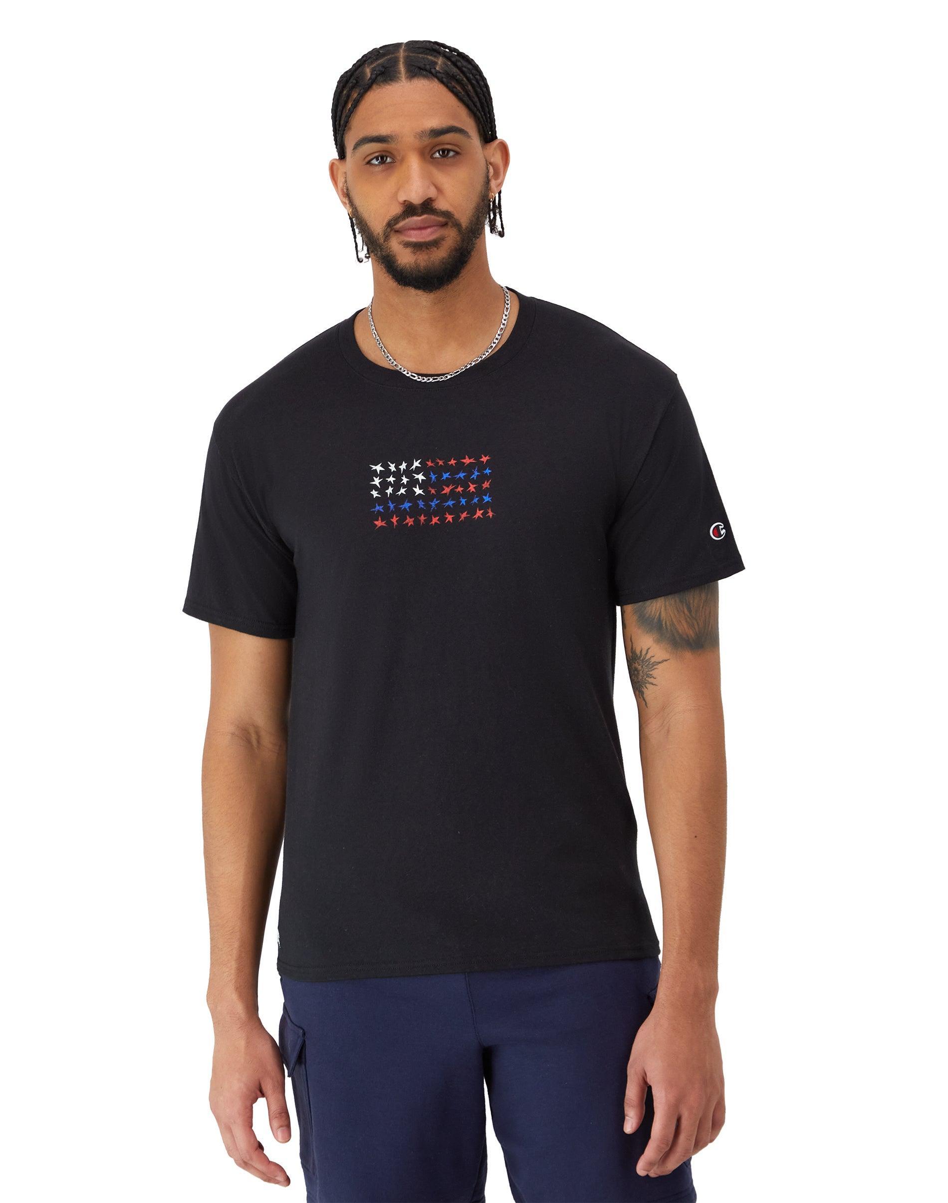 Mens Champion Classic Graphic T-Shirt, Stars Flag Jewel Sapphire XL Product Image