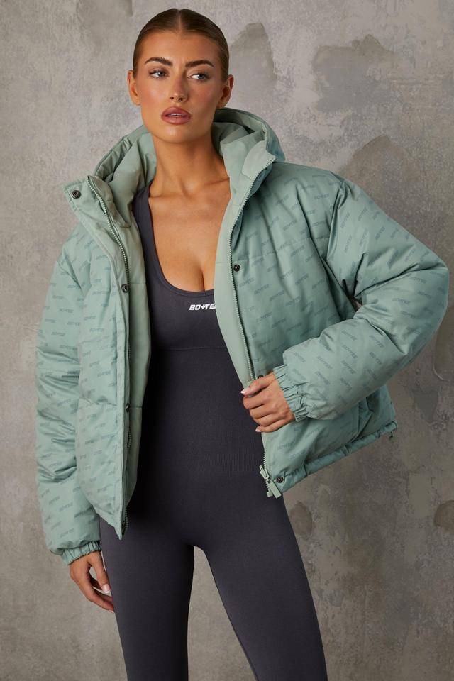 Reversible Hooded Puffer Jacket in Iceberg Green Product Image