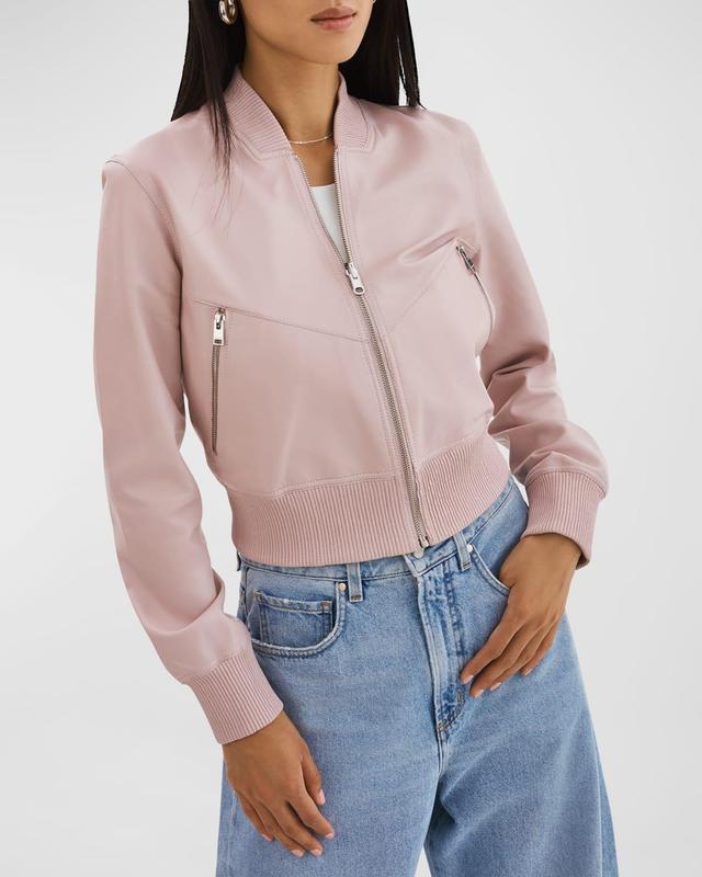 Kordella Reversible Leather Bomber Jacket Product Image