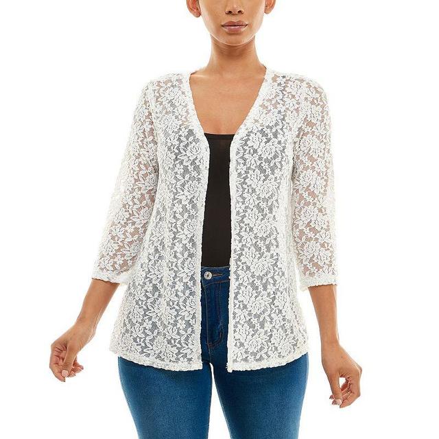 Womens Nina Leonard Open Front Lace Bolero Product Image