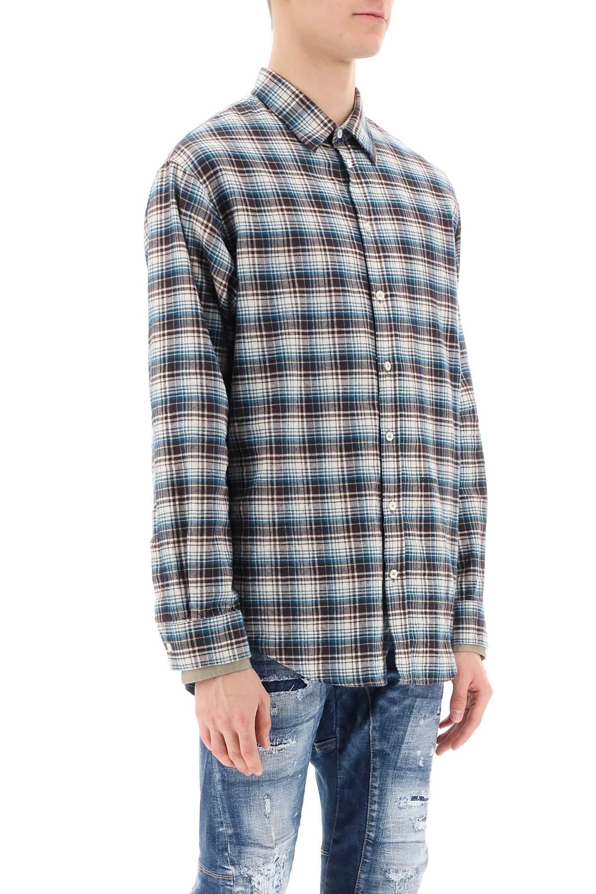 DSQUARED2 Check Shirt With Layered Sleeves In Neutral Product Image